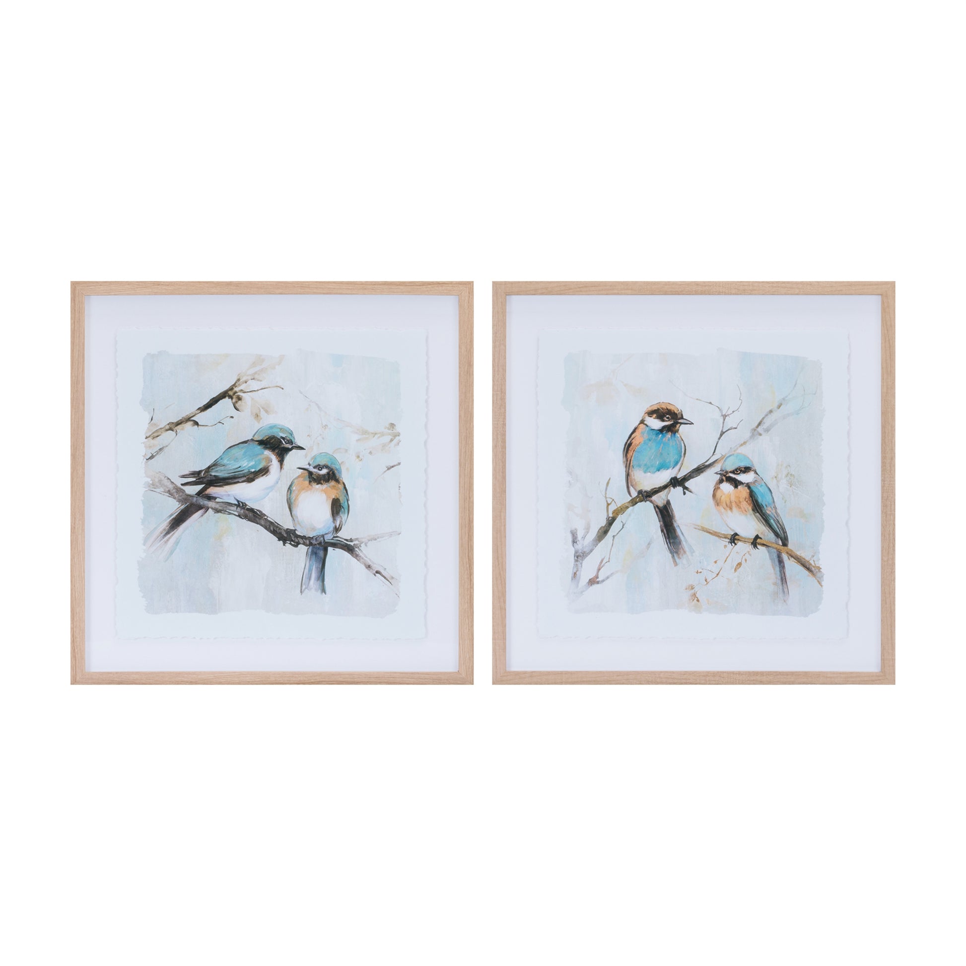 Framed Bird Couple Wall Print (Set of 2)