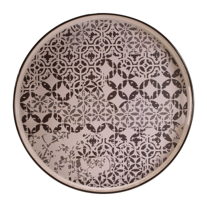 Round Ornate Geometric Print Tray 17.5"D alternate view 2