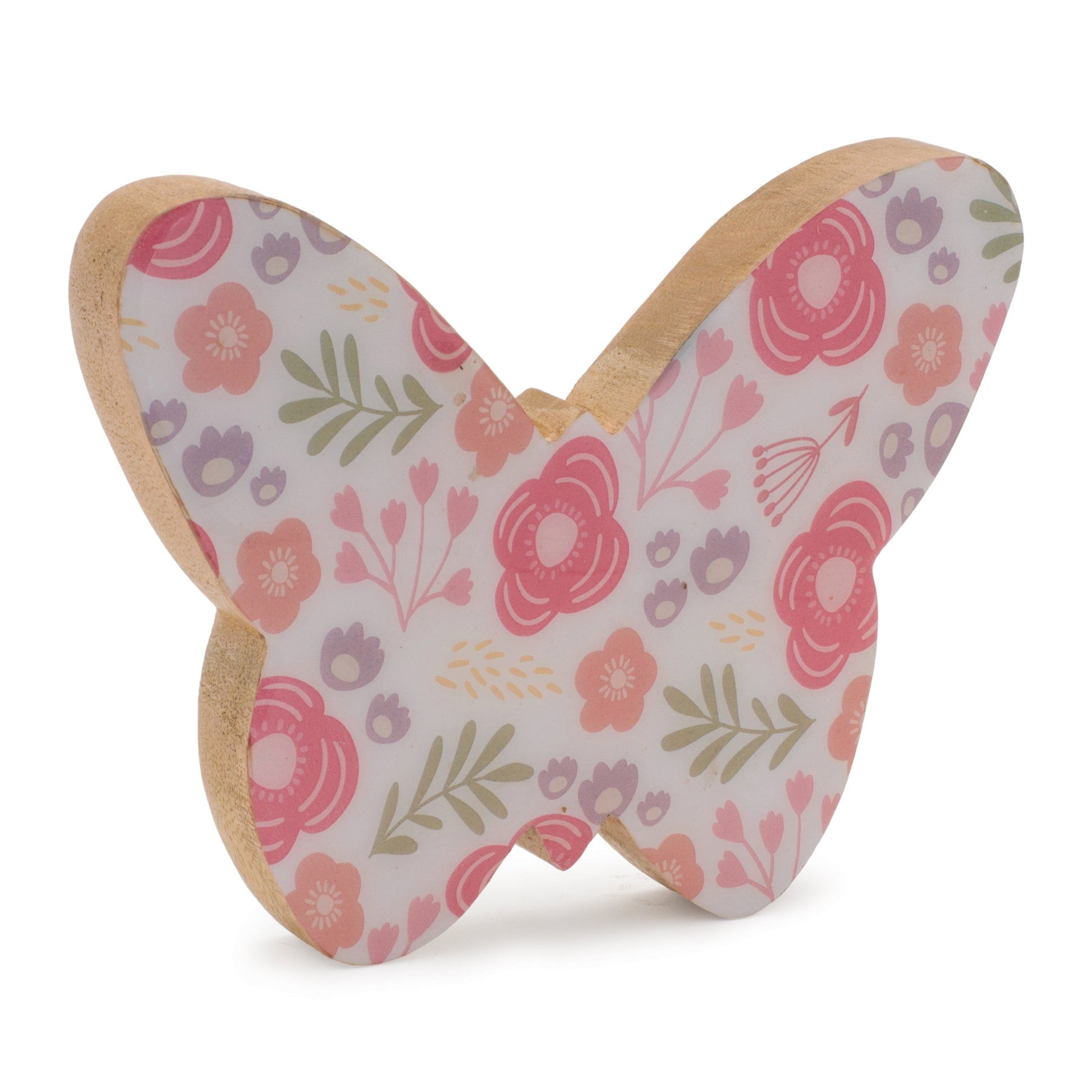 Wood Floral Patterned Butterfly Decor (Set of 2) alternate view 3