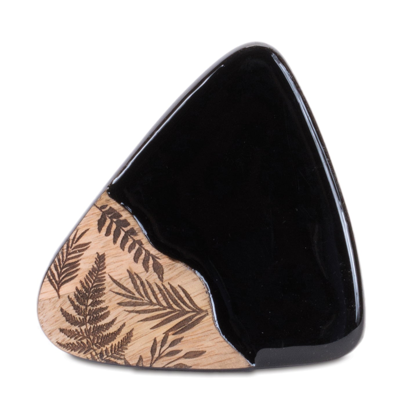 Floral Etched Wood Coaster with Holder (Set of 5) alternate view 4