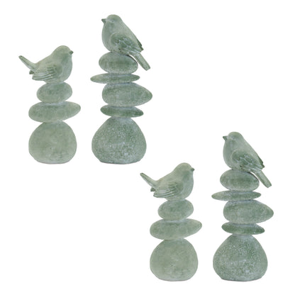 Bird on Rock Stack Figurine (Set of 4) alternate view 3