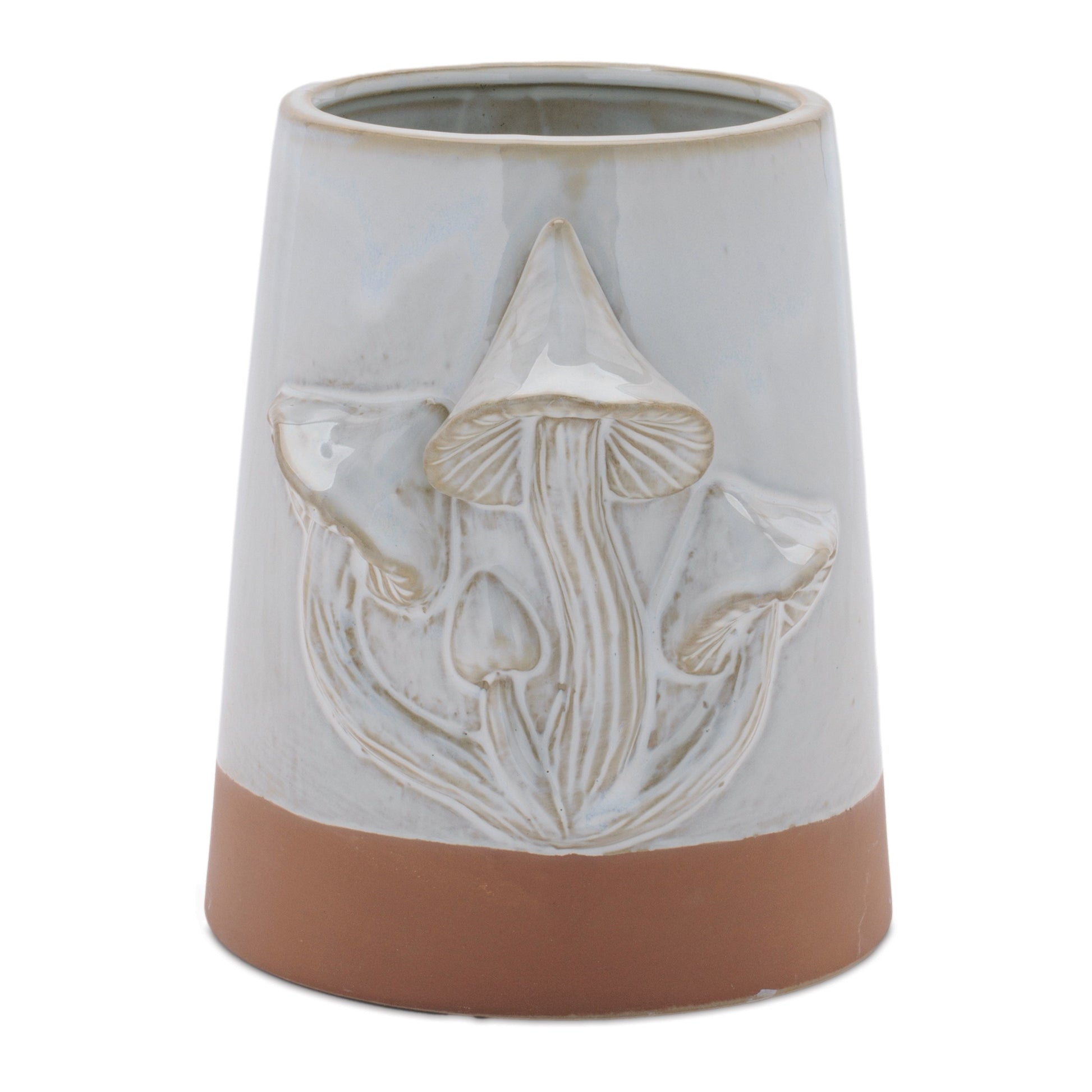 Tapered Porecelain Planter with Mushrooms (Set of 2) alternate view 4