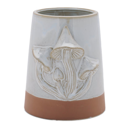 Tapered Porecelain Planter with Mushrooms (Set of 2) alternate view 4