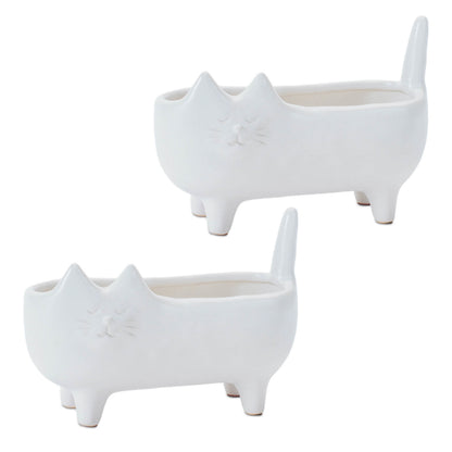 Ceramic Cat Planter (Set of 2) alternate view 4