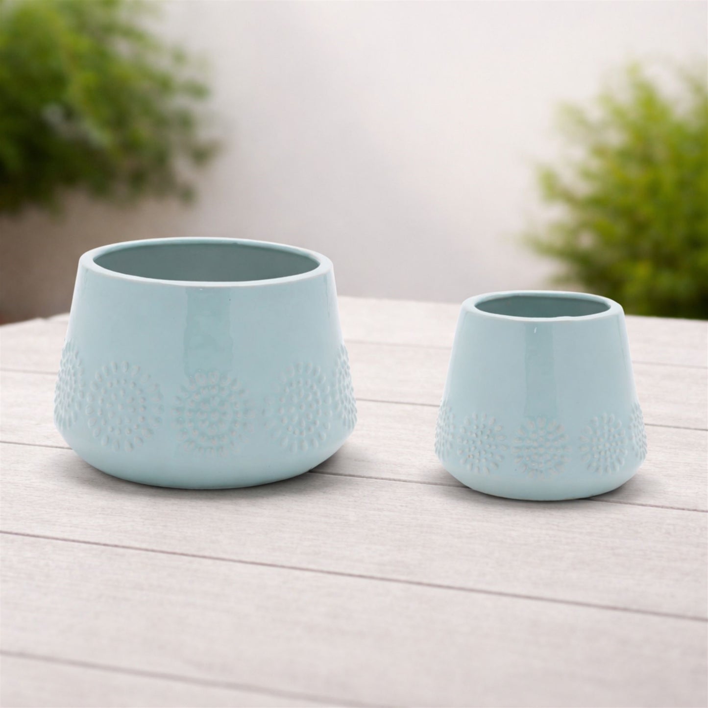 Ceramic Starburst Pattern Planter (Set of 2) alternate view 2