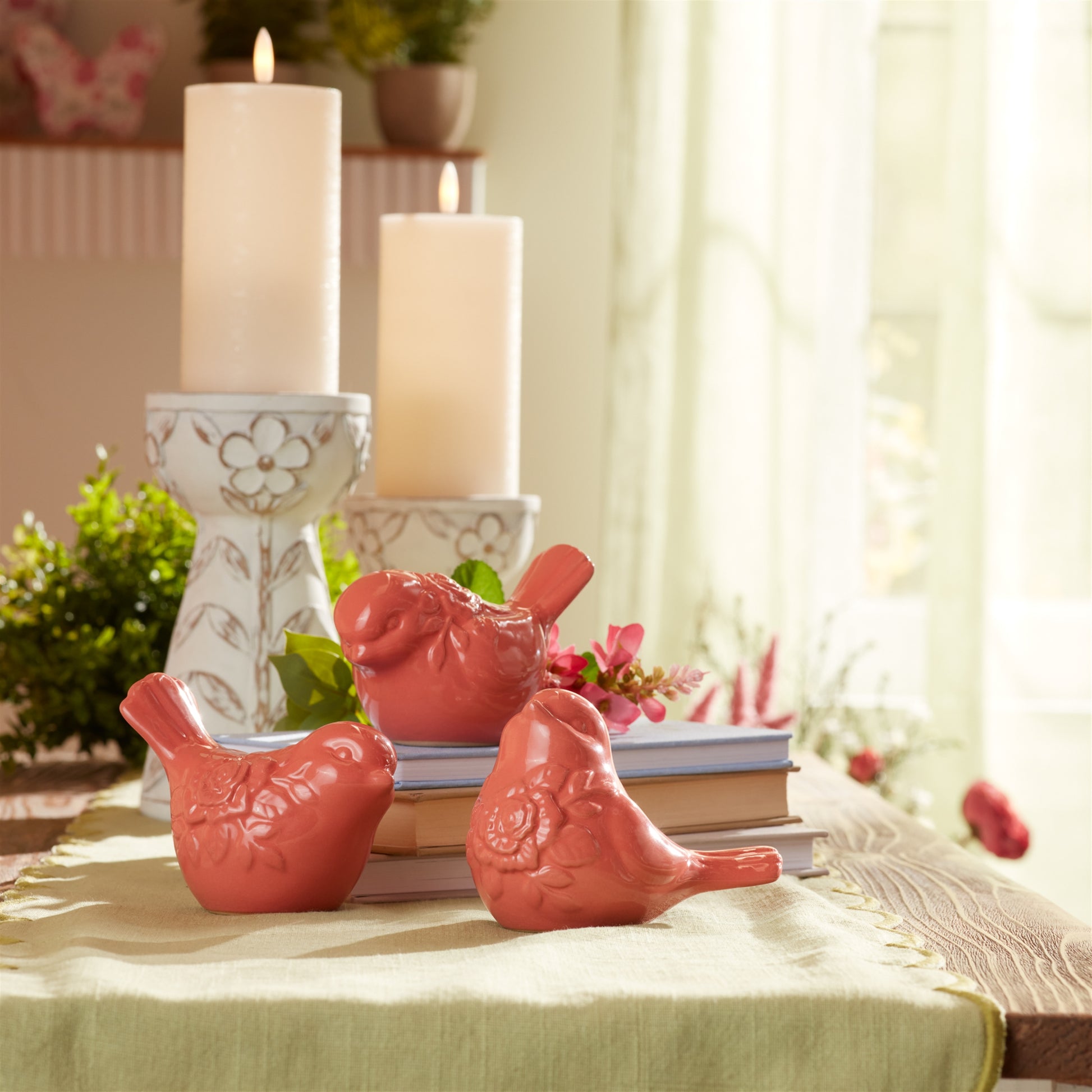 Ceramic Floral Bird Figurine (Set of 6) alternate view 2