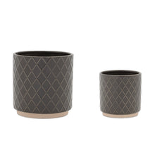 Ceramic Diamond Pattern Planter (Set of 2)