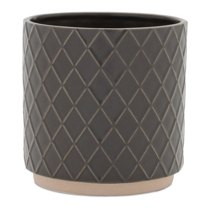 Ceramic Diamond Pattern Planter (Set of 2) alternate view 2