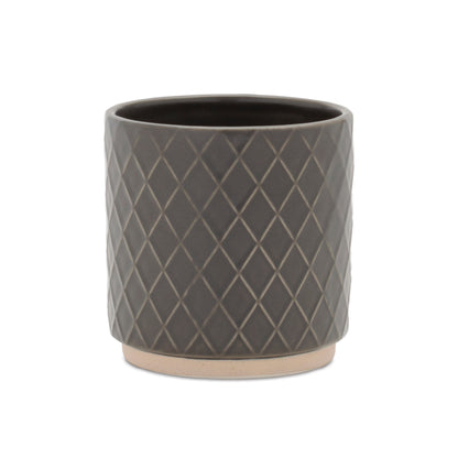 Ceramic Diamond Pattern Planter (Set of 2) alternate view 3