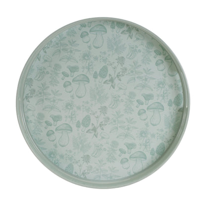 Round Mushroom and Floral Print Tray 13.5"D alternate view 2