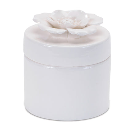 Stoneware Box with Floral Lid Accent (Set of 3) alternate view 4