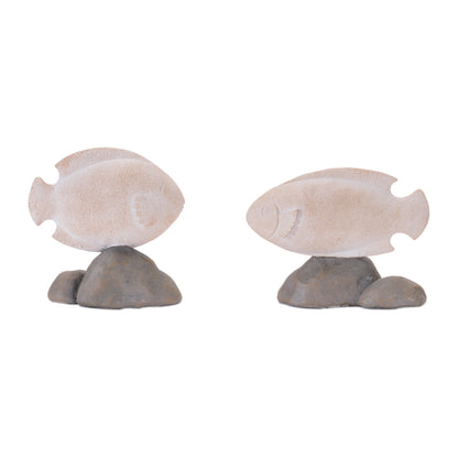 Fish on Rock Decor (Set of 4)
