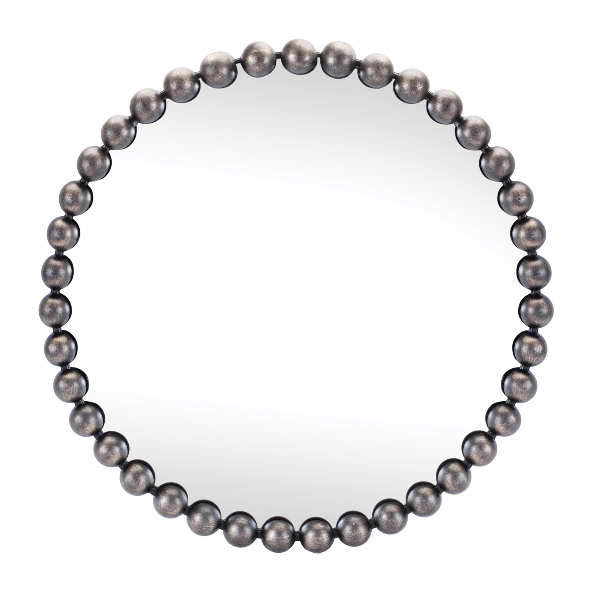 Round Beaded Metal Wall Mirror 23.5"D