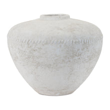 Distressed White Terra Cotta Vase 12.75"D