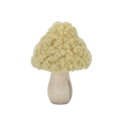 Set of 2 Wood & Fabric Mushroom Figurines alternate view 3