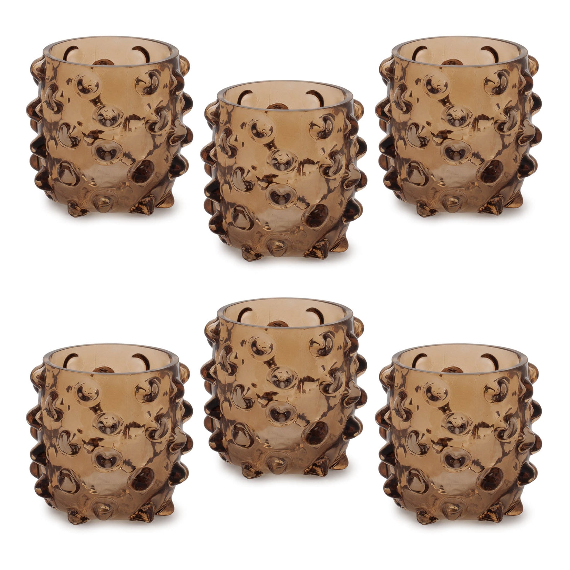 Textured Glass Candle Holder (Set of 6) alternate view 2