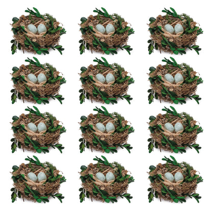 Twig Bird Nest with Eggs and Boxwood Foliage (Set of 12) alternate view 2