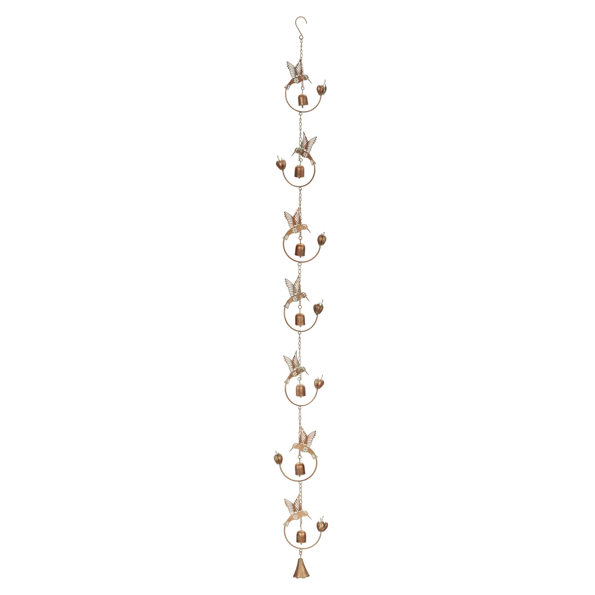 Iron Hummingbird and Bell Rain Chain alternate view 3