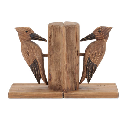 Pine Wood Woodpecker Bird Bookend (Set of 2) alternate view 3