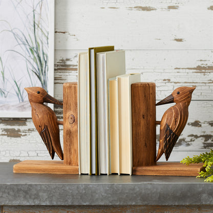 Pine Wood Woodpecker Bird Bookend (Set of 2) alternate view 2