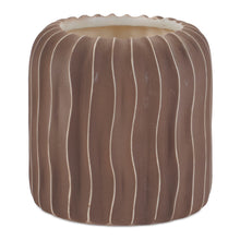 Wavy Ribbed Ceramic Vase (Set of 2)