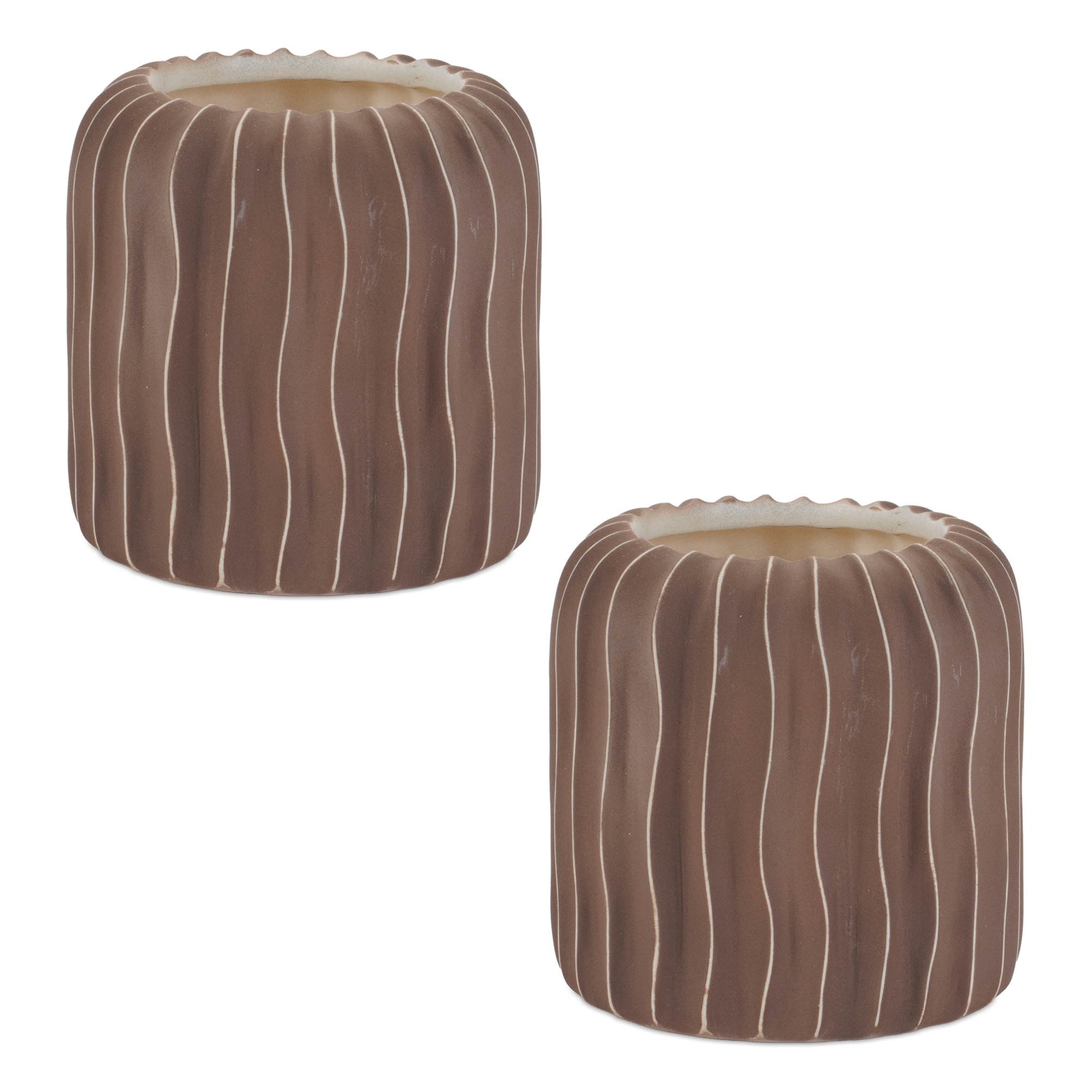Wavy Ribbed Ceramic Vase (Set of 2) alternate view 2