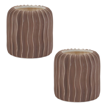 Wavy Ribbed Ceramic Vase (Set of 2) alternate view 2