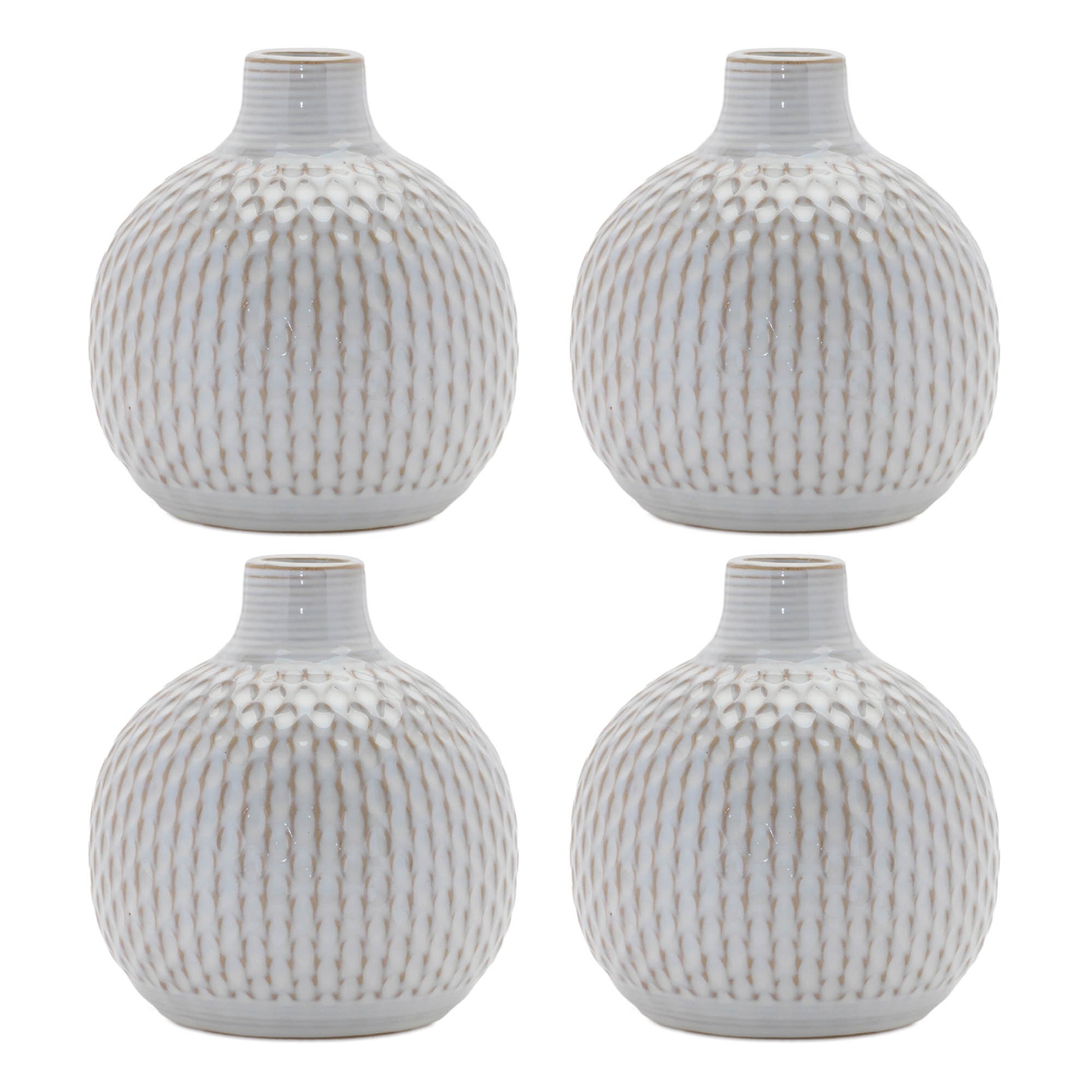 Notched Ceramic Bottle Vase (Set of 4) alternate view 2