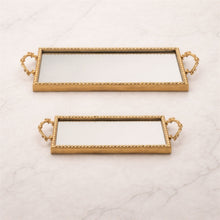 Gold Beaded Mirror Tray (Set of 2) alternate view 2