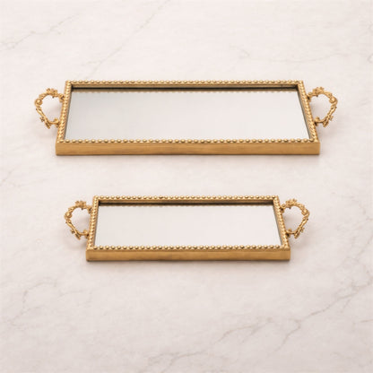 Gold Beaded Mirror Tray (Set of 2) alternate view 2