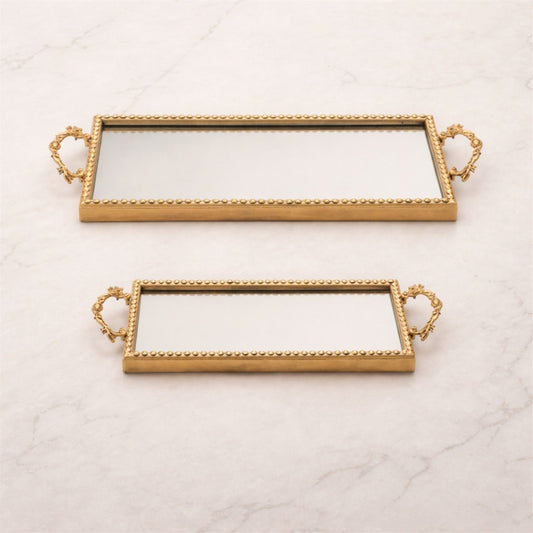 Gold Beaded Mirror Tray (Set of 2) alternate view 2