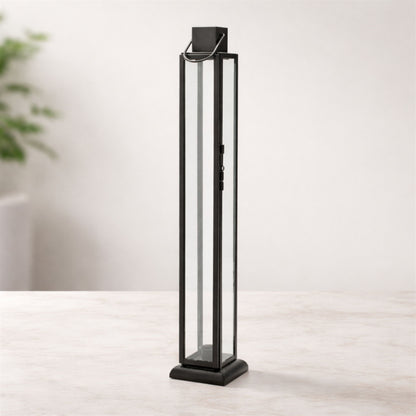 Modern Iron and Glass Taper Candle Lantern 21.5"H alternate view 3