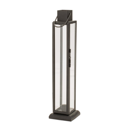 Modern Iron and Glass Taper Candle Lantern 15.75"H