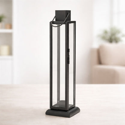 Modern Iron and Glass Taper Candle Lantern 15.75"H alternate view 2