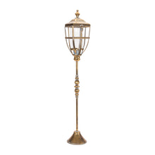 Distressed Metal Lantern Post with Glass Insert 36"H