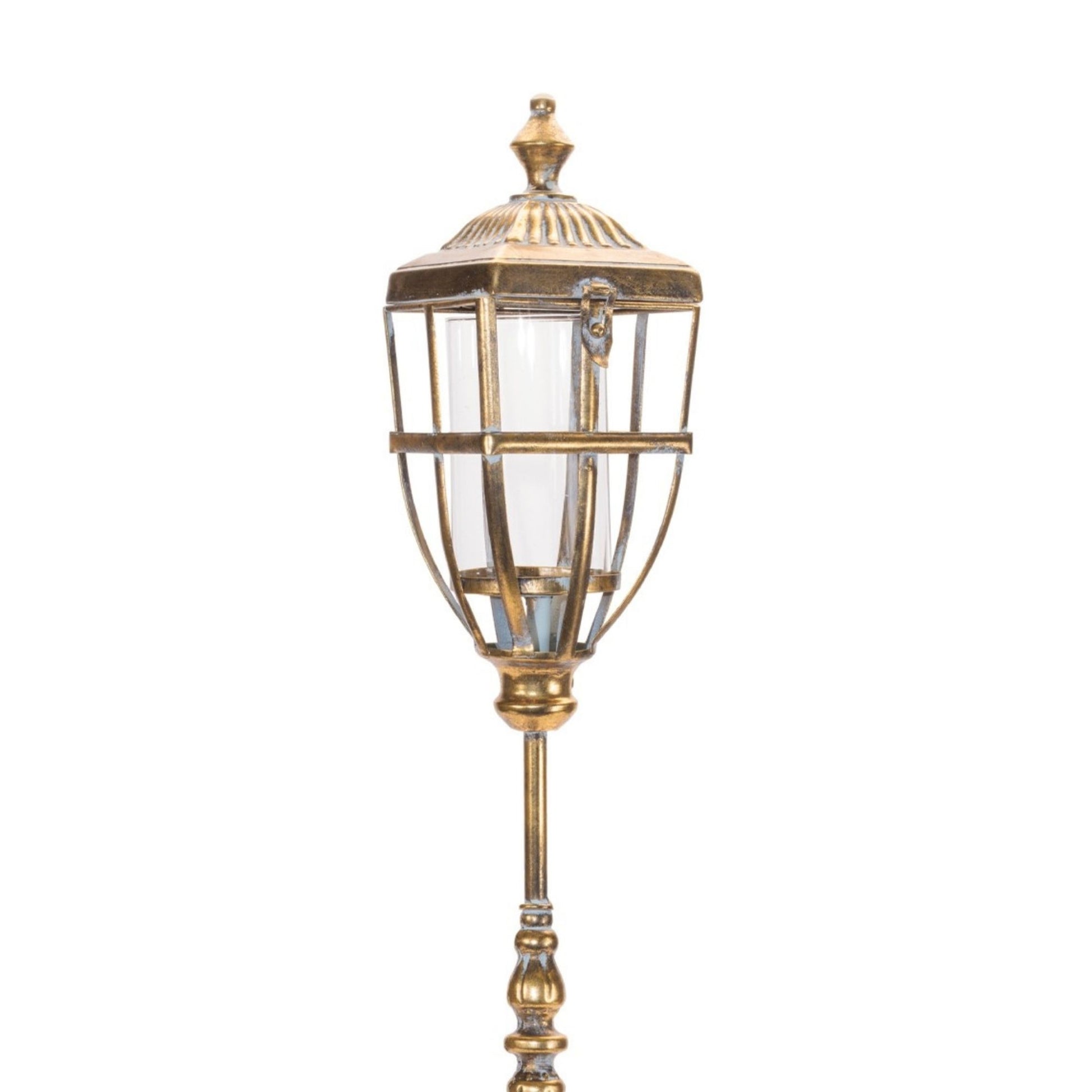 Distressed Metal Lantern Post with Glass Insert 36"H alternate view 3